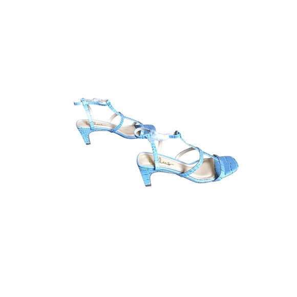 NWOB Lulu’s Blue Croc Print Heels - Picture 5 of 9